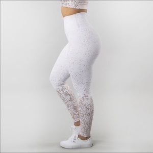 Buffbunny White Rosé Leggings brand new